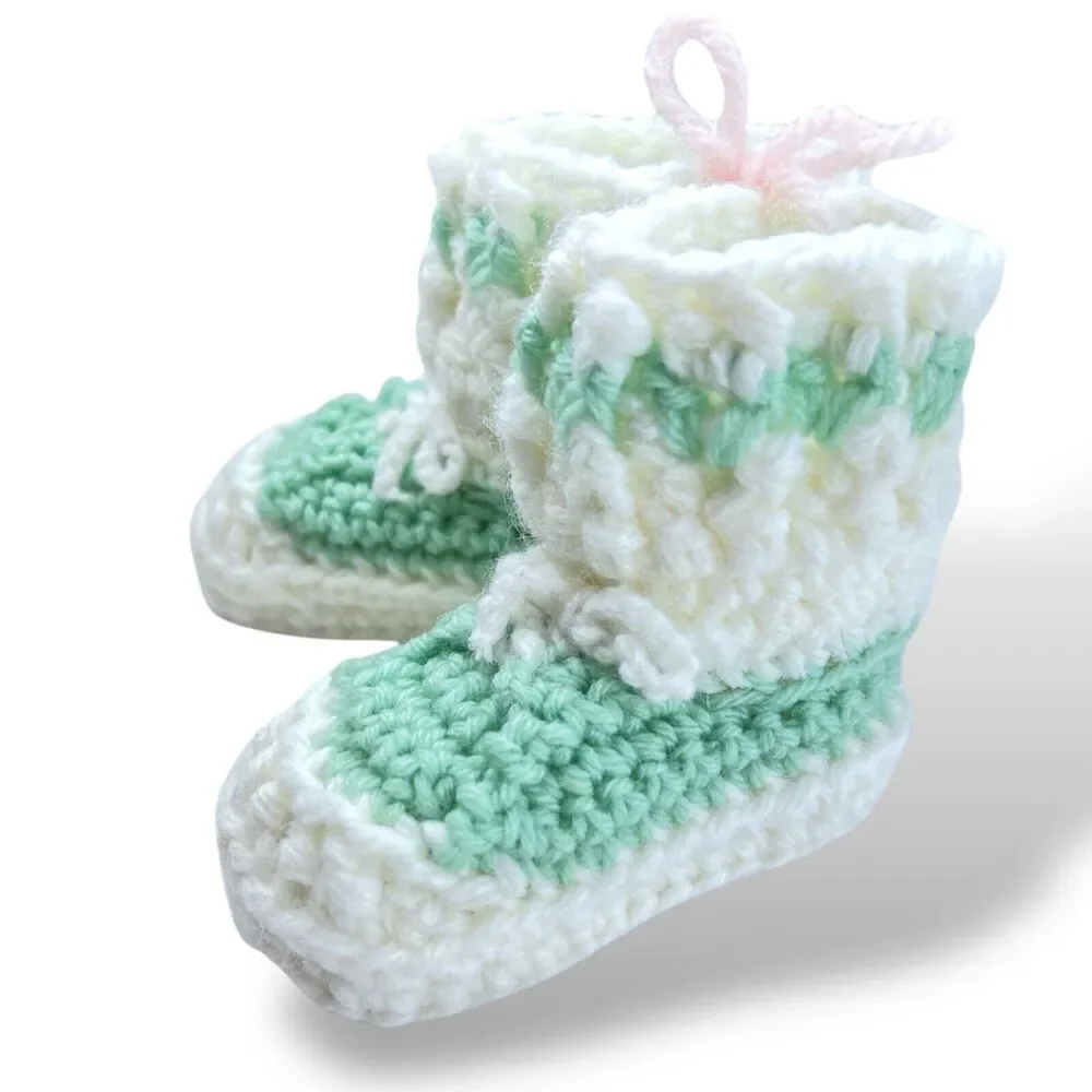 Handmade Aqua Green White 